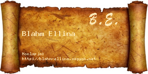 Blahm Ellina névjegykártya